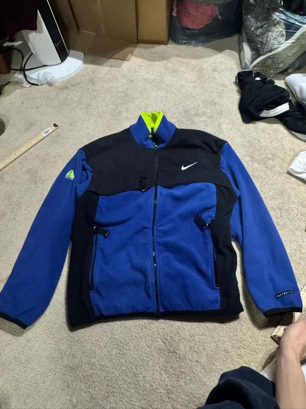 Vintage Nike ACG Thermal Layer 2 Therma-FIT Fleece Jacket Blue Black Size M